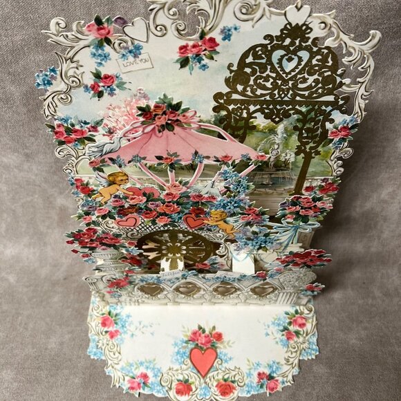 Valentines Day Card American Greetings Die Cut Pull Down Mother Printed in Italy - Picture 6 of 11